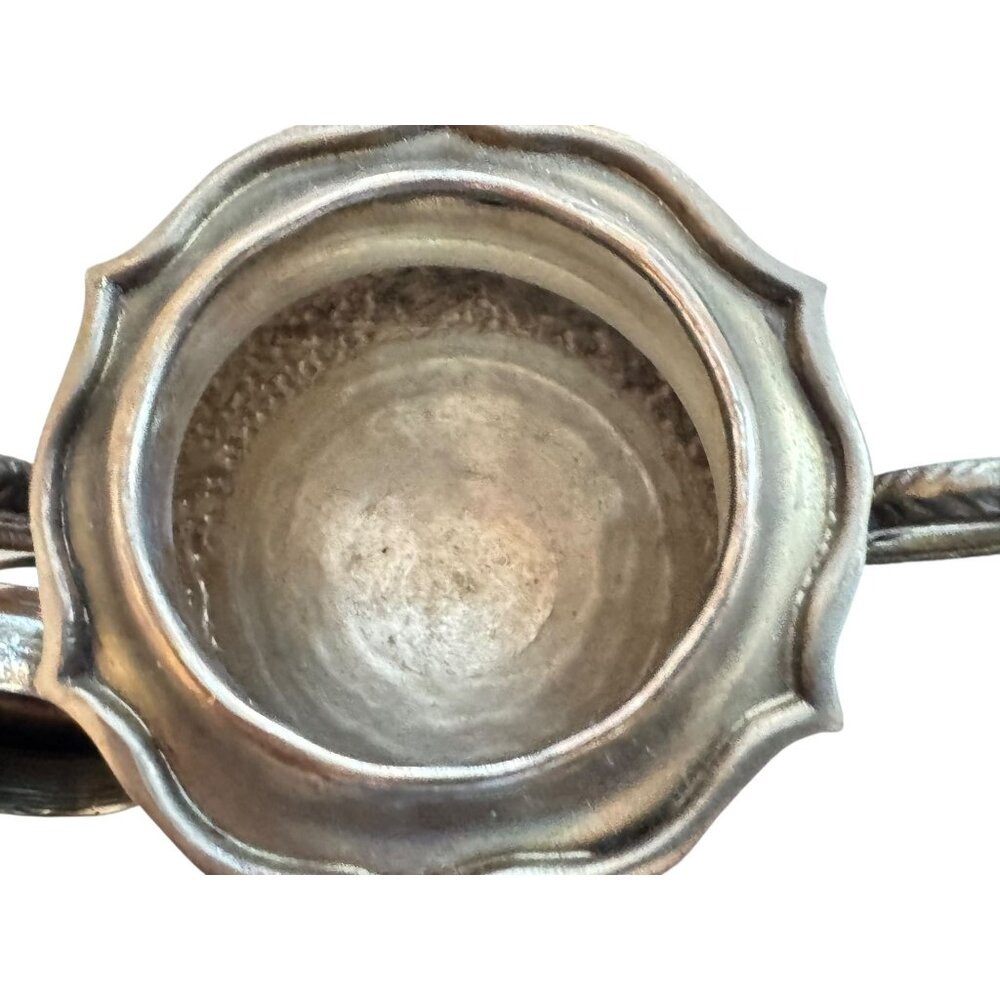 Vintage Silver Plated Creamer & Sugar Bowl Set With Ornate Handles And Feet - Picture 9 of 13